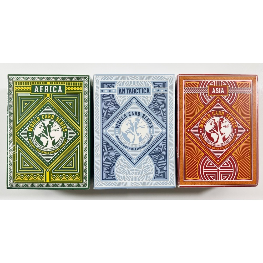 World Card Series Continent Discover Explore Africa, Asia,‎ Antarctica Card Game